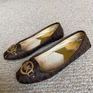 Michael Kors Dark Brown Logo Flats